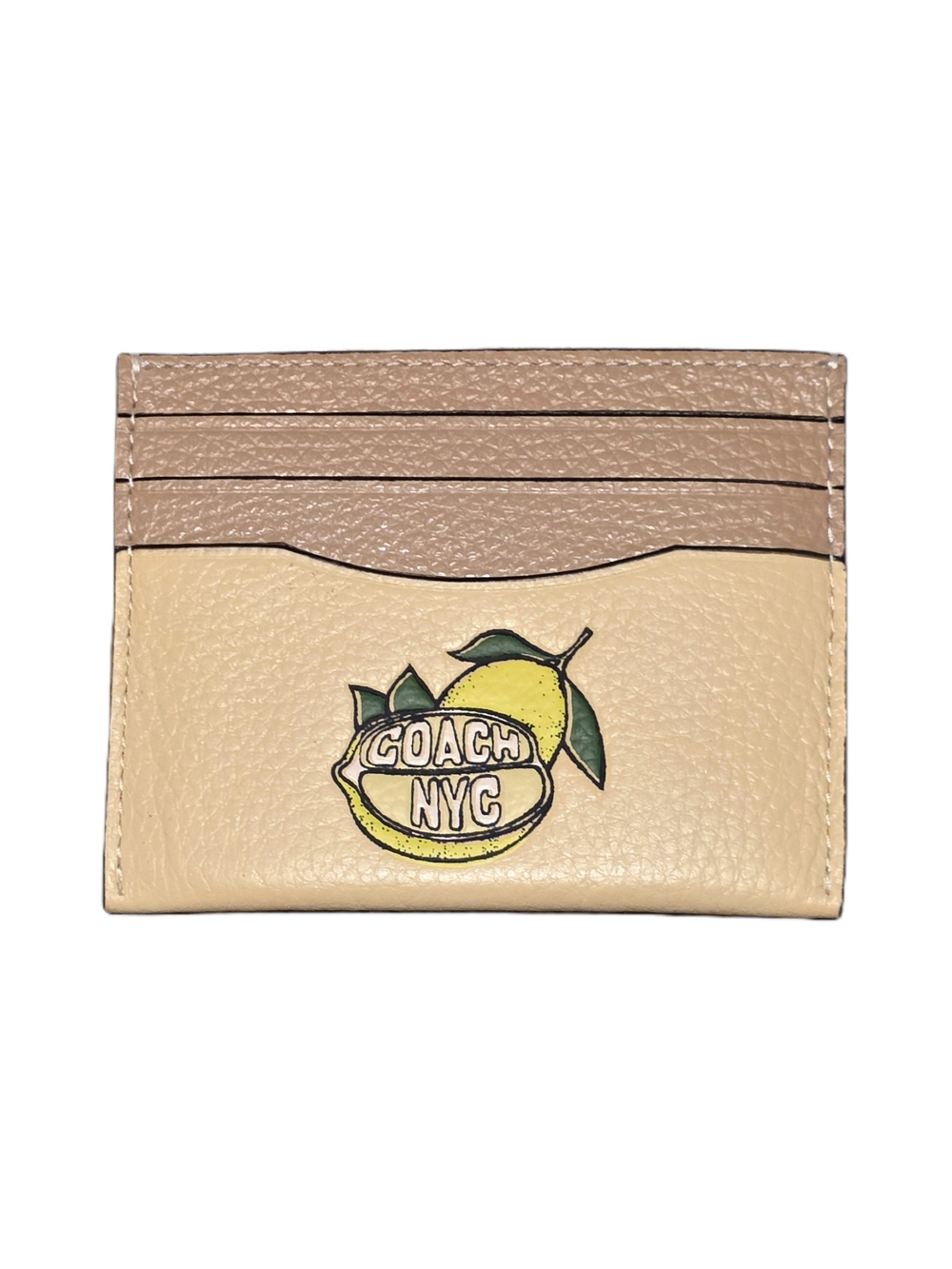 Coach - Slim Leather ID Card Case With Lemon Graphic